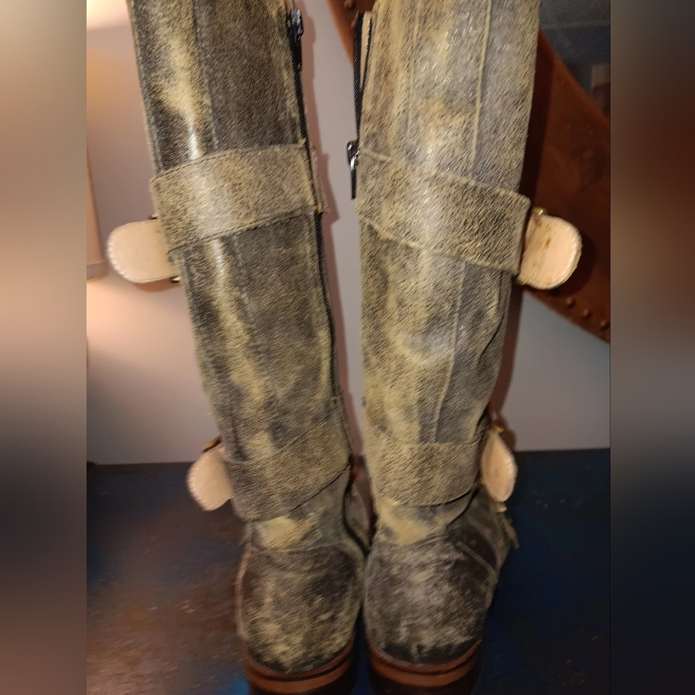 Jim Barnien Rustic black leather boots - Picture 2 of 7